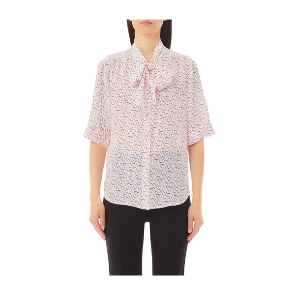 Liu Jo Camicia elegante Camicia Donna a maniche corte con fiocco Bianco rosso - Francavilla Moda